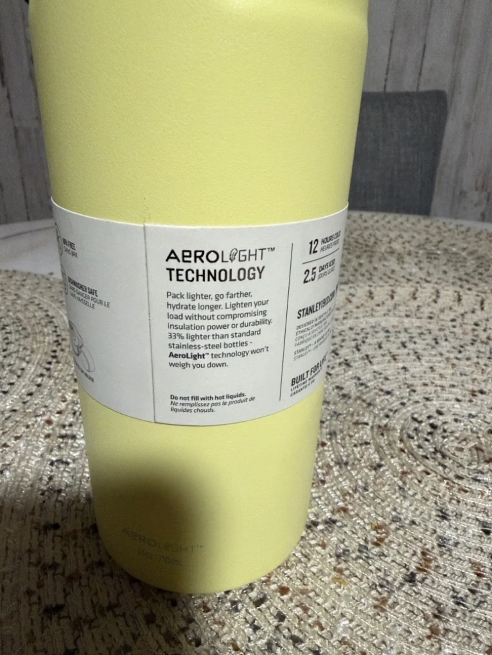 Stanley Pale Yellow Insulated Bottle with Flip-Top - Picture 4 of 5